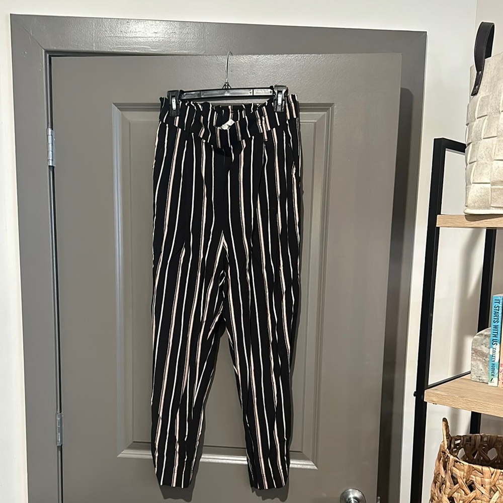 Black and White Striped Pants